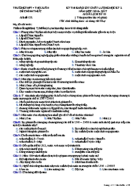 Đề thi khảo sát chất lượng học kỳ 2 môn Lịch sử Lớp 10 - Mã đề 132 - Năm học 2016-2017 - Trường THPT 4 Thọ Xuân